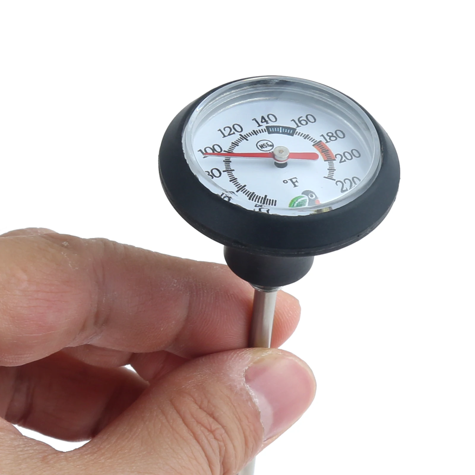 เครื่องวัดอุณหภูมิทำจากสเตนเลสสตีล40ถึง220F 11.2ซม. เครื่องวัดอุณหภูมิทำฟองนมอ่านได้ทันทีเครื่องมือทำบาร์บีคิวในครัว