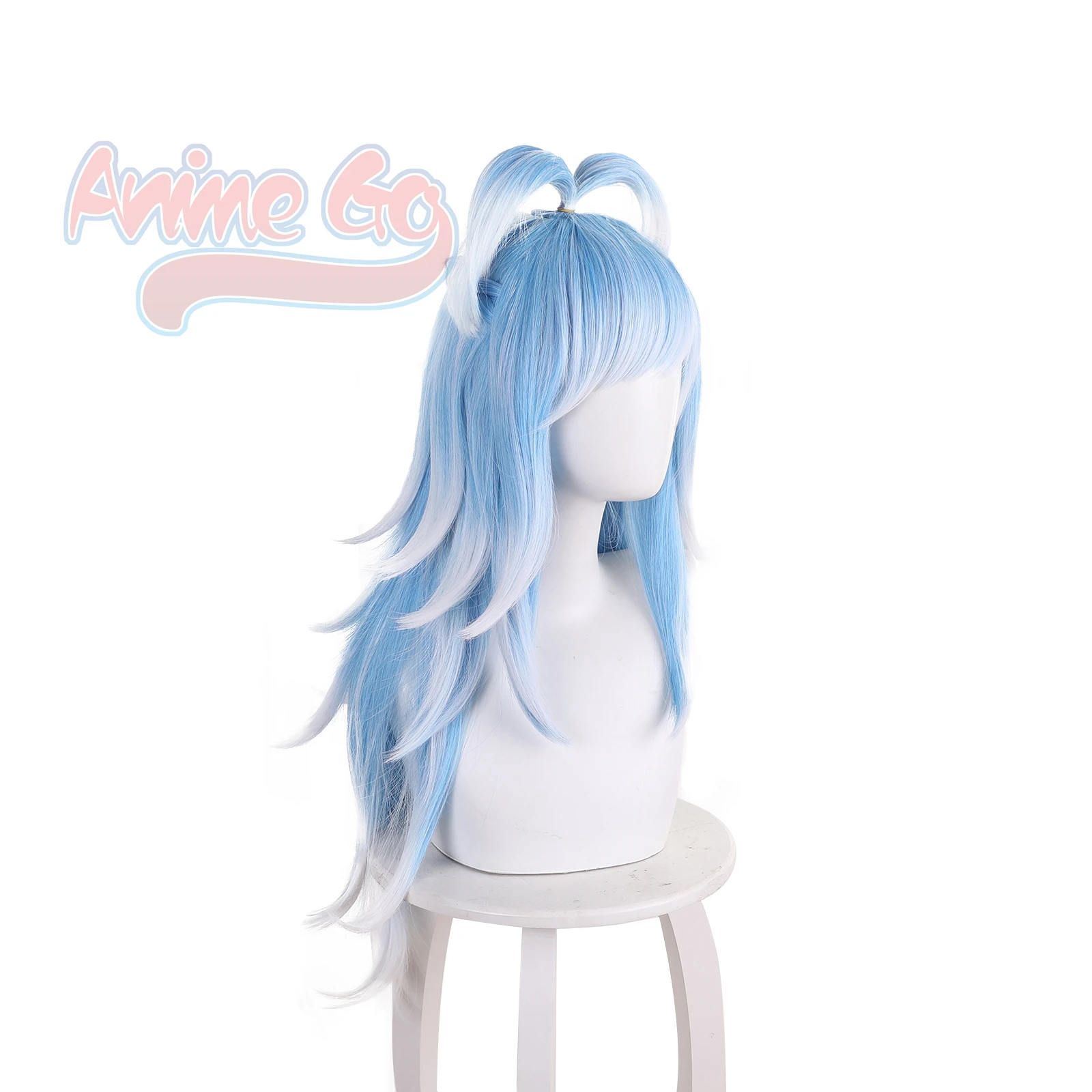 홀로라이브 가상 VTuber 코보 카네루 코스프레 가발, 블루 그라데이션 70cm 가발 C07490