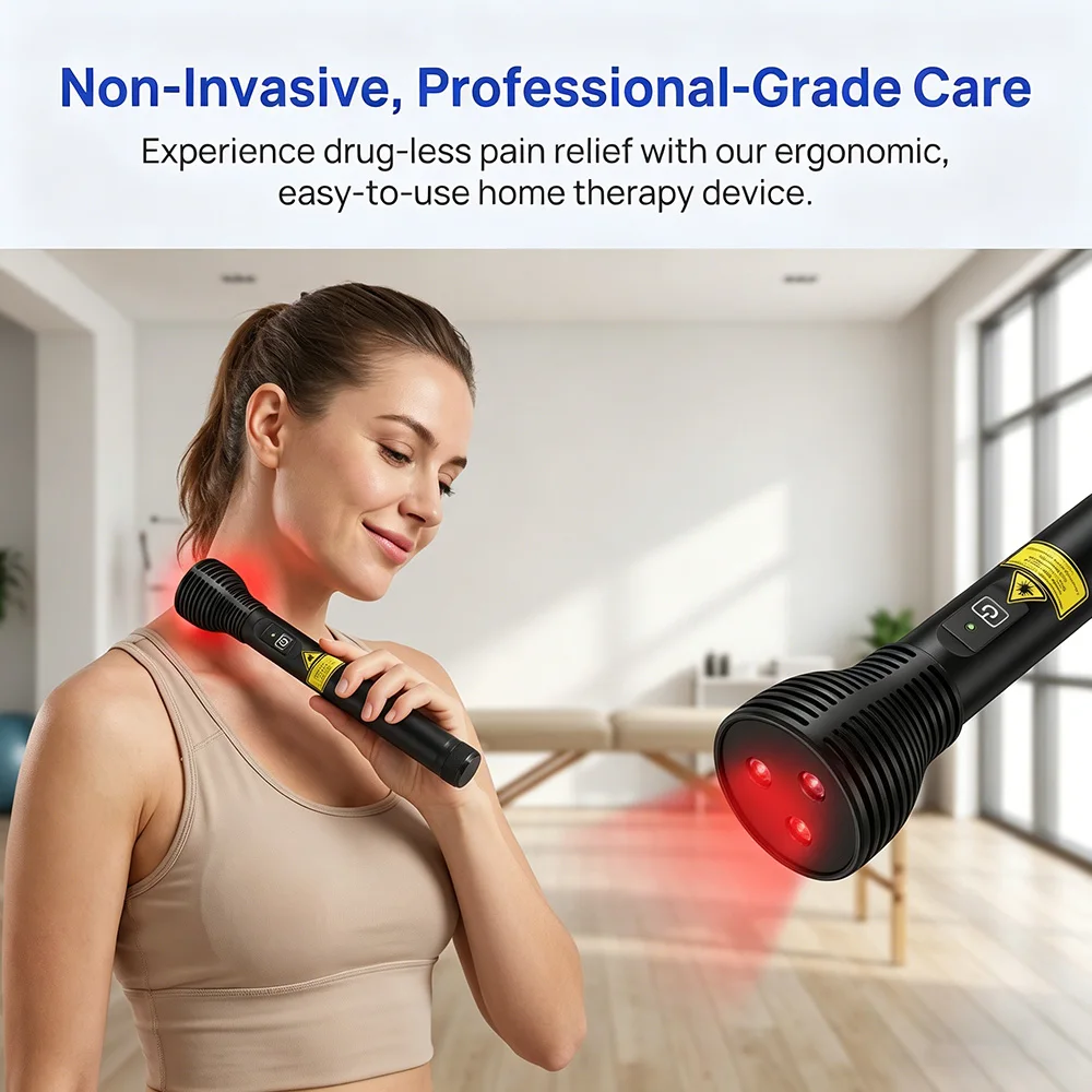 

High Power 3W 808nm Laser Therapy Device Needle-Free Acupuncture for Sports Injury Muscle Strain Joint Pain NIR Physiotherapy