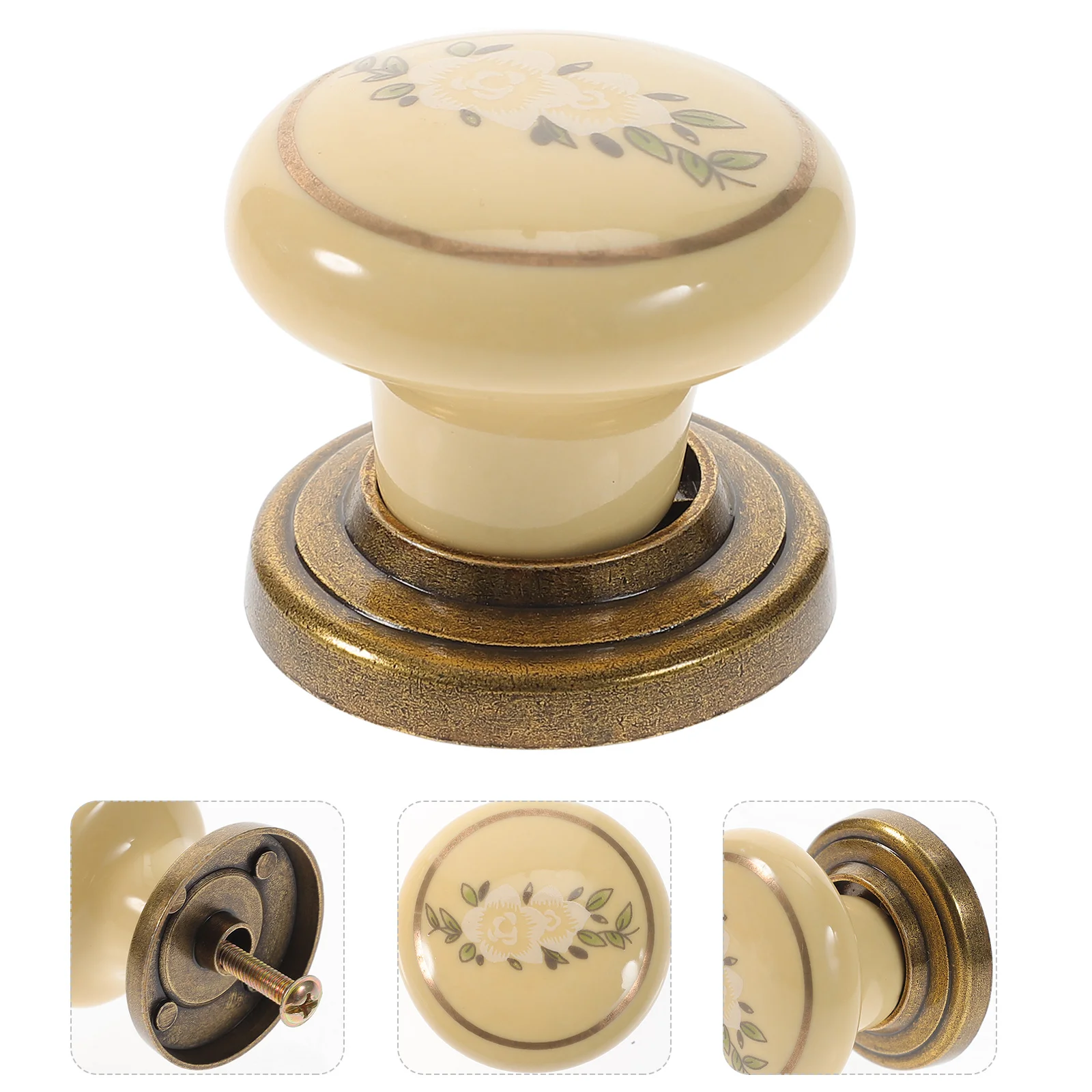 4 Pcs Dressing Table Cabinet Handle Dresser Kitchen Knob Zinc Alloy Round Vanity Tray Knobs for Drawers