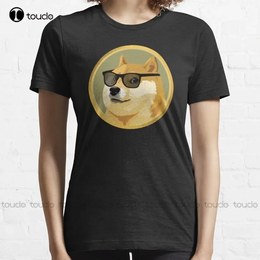 Doge Coin Apparel Classic T-Shirt Black Shirts Custom Aldult Teen Unisex Digital Printing Tee Shirt Xs-5Xl Fashion Funny New