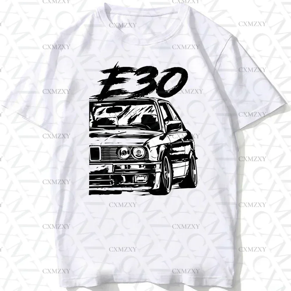 

E30 Drive The Classic Dirty Style T-Shirt Men Short Sleeve Harajuku E34 E36 E28 F30 Sport T Shirt Hip Hop White Casual Boy Tees