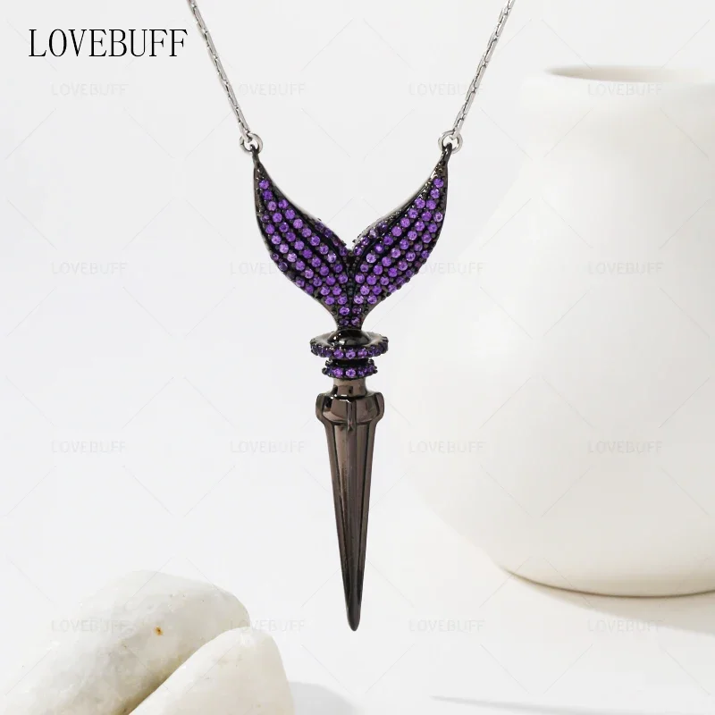 

Anime Love and Deepspace Rafayel Cosplay Fishtail Dart Zircon Inlaid Collarbone Necklace Accessories Pendant Halloween Xmas