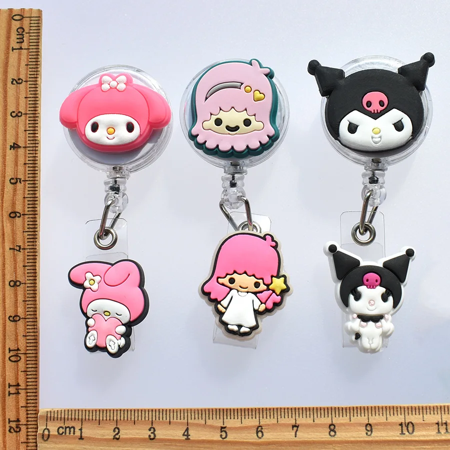 1 Stuks Sanrio Hello Kitty Kuromi Vrienden Keroppi Pvc Badge Reel Werknemers Verpleegster Id Houder Meisje Jongen Intrekbare Naam Kaarthouder Acce