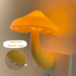 Cute Mushroom Atmosphere Lamp LED US  EU Plug Night Light Control Induction Energy Saving Wall Lamps Bedroom Bedside Decor Light