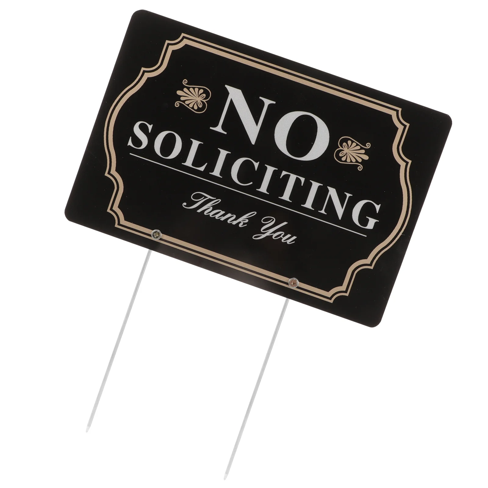 No Soliciting Sign House Yard Stake Household Solicitors for Front Home Signs Aluminum