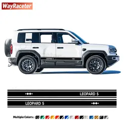 2 Pcs Door Side Stripes Sticker Off Road 4X4 Carbon Fiber Decal For BYD Leopard 5 2024 Fang Cheng Bao Bao 5 2025 Accessories