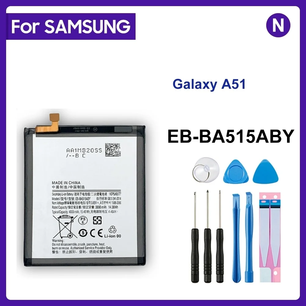 

For SAMSUNG EB-BA515ABY 4000mAh Replacement Battery For Samsung Galaxy A51 SM-A515 SM-A515F/DSM Batteries+Tools