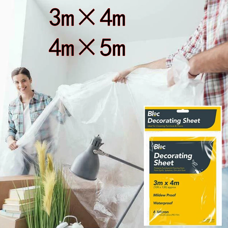 1PC Waterproof Plastic Transparent Furniture Dust Cover Car Dusty Bed Sofa Dust Proof Cover