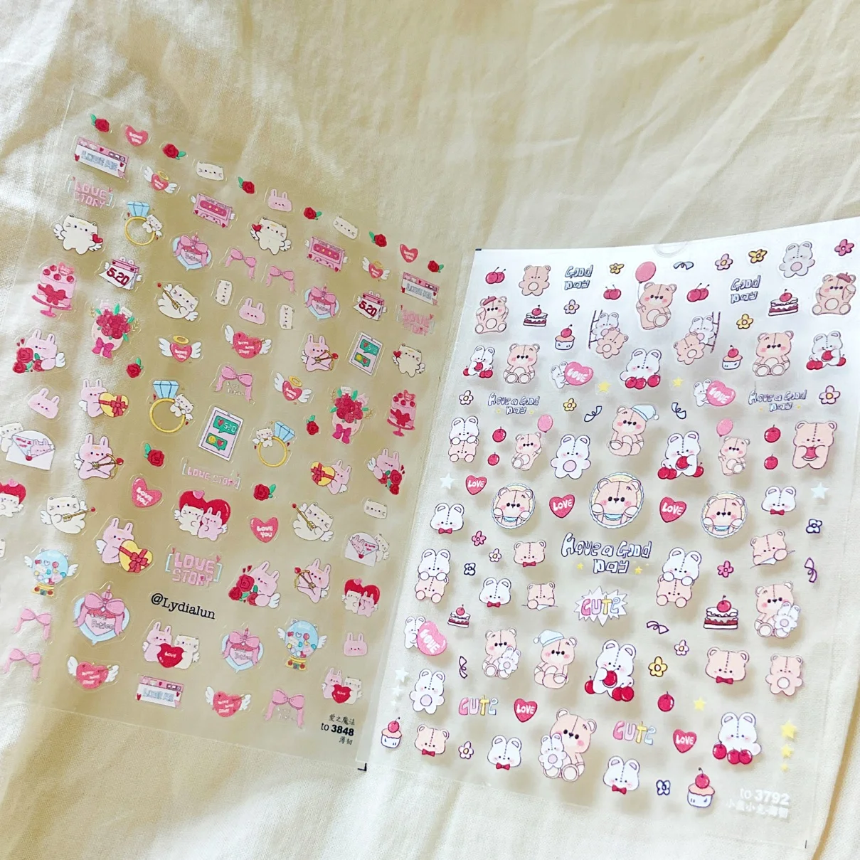 

1 Sheet Sweet Angel Bear Graffiti Thin Tough Nail Sticker Explosive Japanese Cute Nail Art Sticker Self Adhesive Manicure