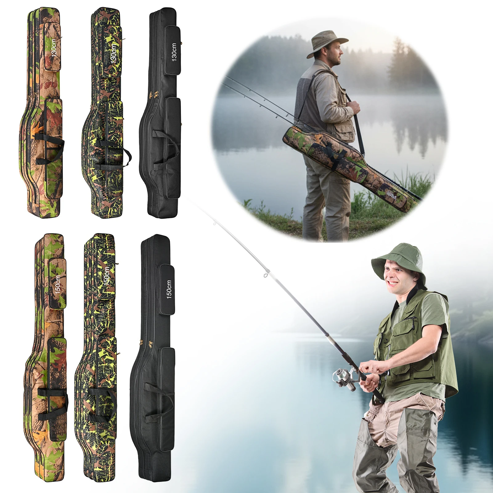 

2-слойный чехол и сумка для хранения удочки Оксфорд 600D, сумка для хранения рыболовной катушки, сумка для хранения снастей, чехол для мужчин, подарок