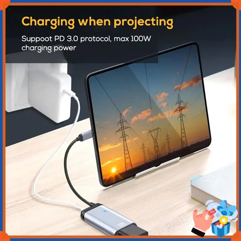 Compact 3 In 1 Type-C To Gigabit Ethernet Rj45 Lan PD Multi-Function Converter Adapter For TV PC