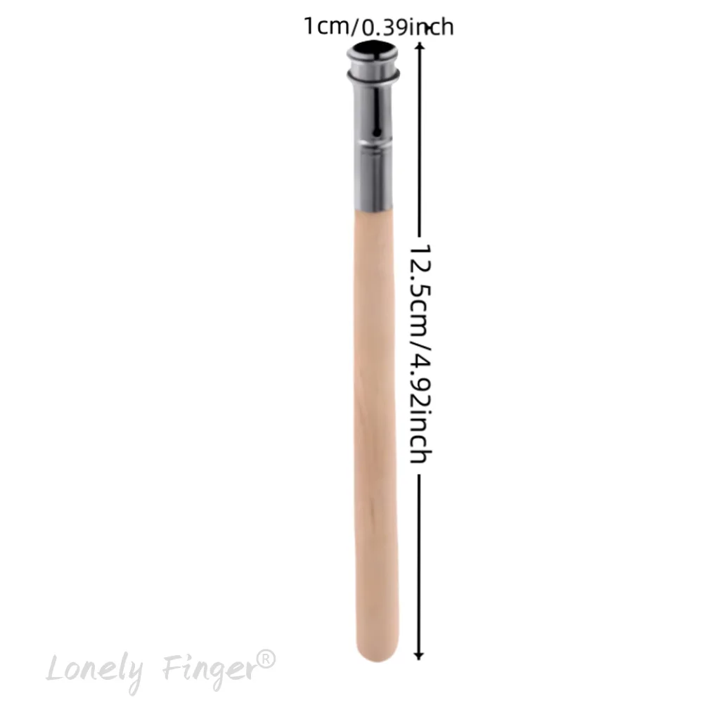 2/6/10pcs Durable Non-Slip Stainless Steel Pencil Extender Wood Handle Strong Stable Metal Extension for Writing Tools