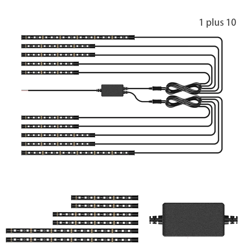 Universal LED Car Motorcycle Decorative Ambient Lamp Smart Brake Light With APP Control Motorbike Decorative Strip Lamp Kit Tool