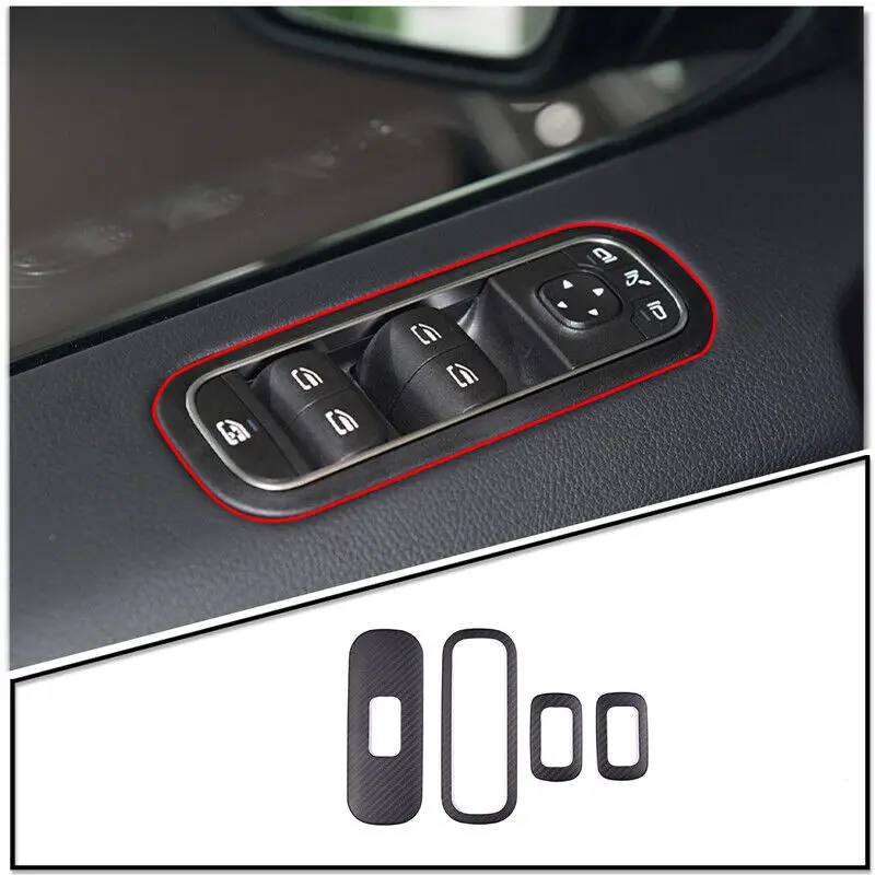 

Matte Carbon Window Lift Switch Button Cover Trim For Benz G G500 G63 W463 2019-2020