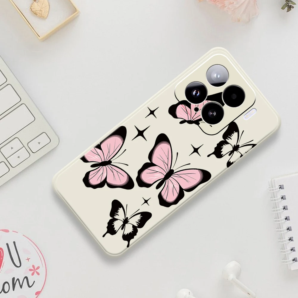 Schmetterling Drucken Telefon Fall Für Xiaomi Mi 15 Ultra Mi 14T 13T 12T 11T Pro Abdeckung Für Xiaomi Mi 13T Pro Mi 11T Pro Silikon Fällen
