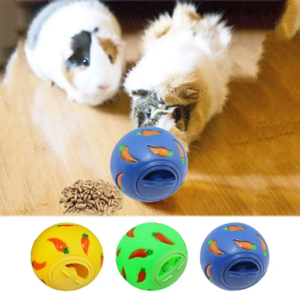 Practical Bite Resistant Rabbit Treat Ball Interactive PVC Rabbit Tumbler Ball Small Pet Slow Feeder For Kitten