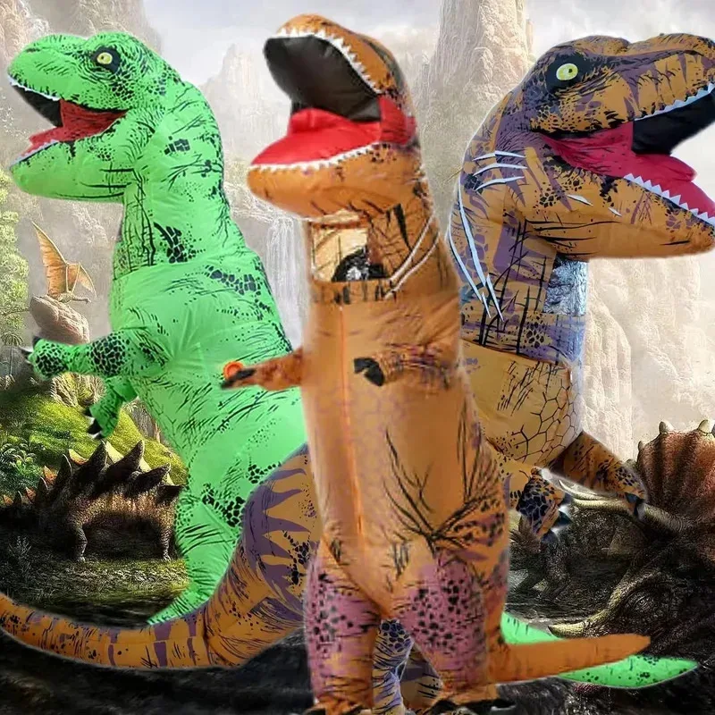 

zz04zz12T-REX Необычный талисман с изображением животного на Хэллоуин для взрослых и детей, костюм с рисунком динозавра