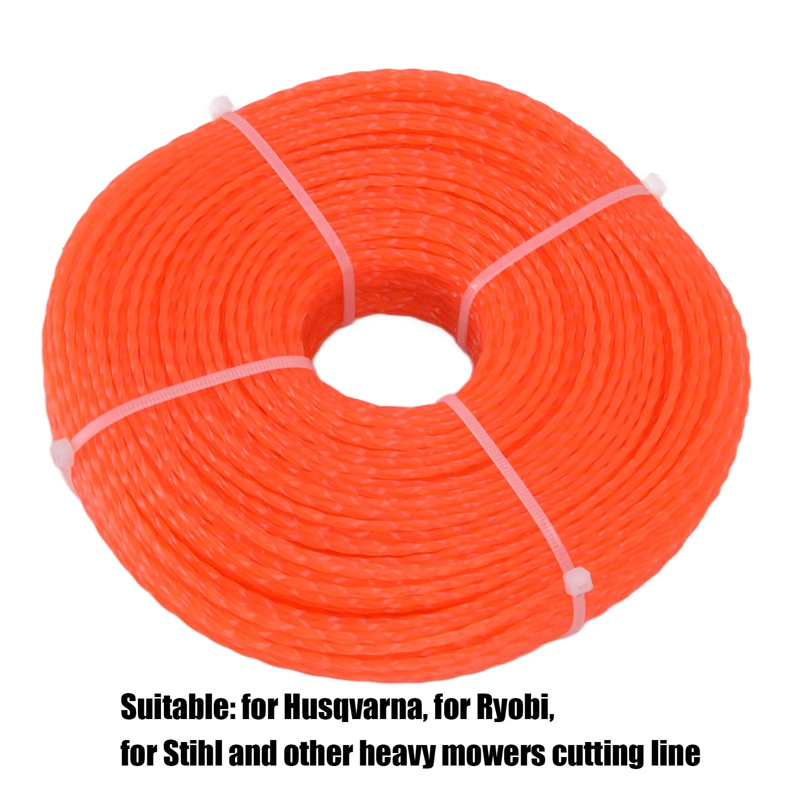 String Trimmer Line, 2.4mm 120m Trimmer Line Nylon String Trimmer Line Lawn Mower Accessories for  Orange