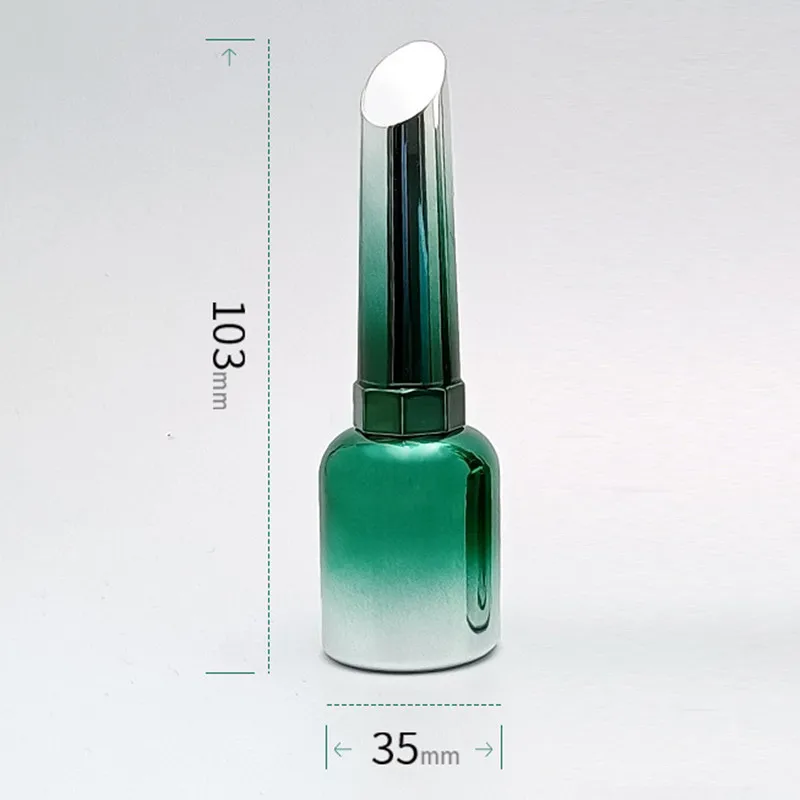 100Pcs 10ml Empty Green Nail Polish Bottles Glass Nail Gel Bottles With Brush Lid Paint Glue Bottles Nail Oil Bottles Container