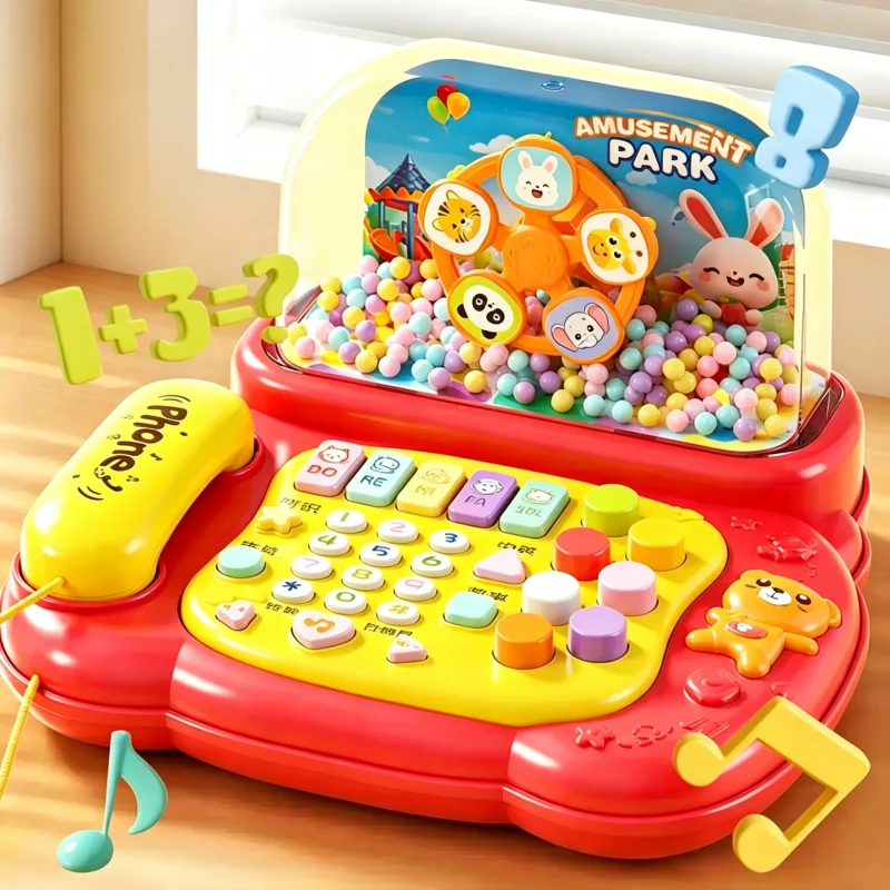 Kids Electronic Telephone Multi-functional Piano Keyboard Early Learning Machine with Music Educational Toy Infant Birthday Gift