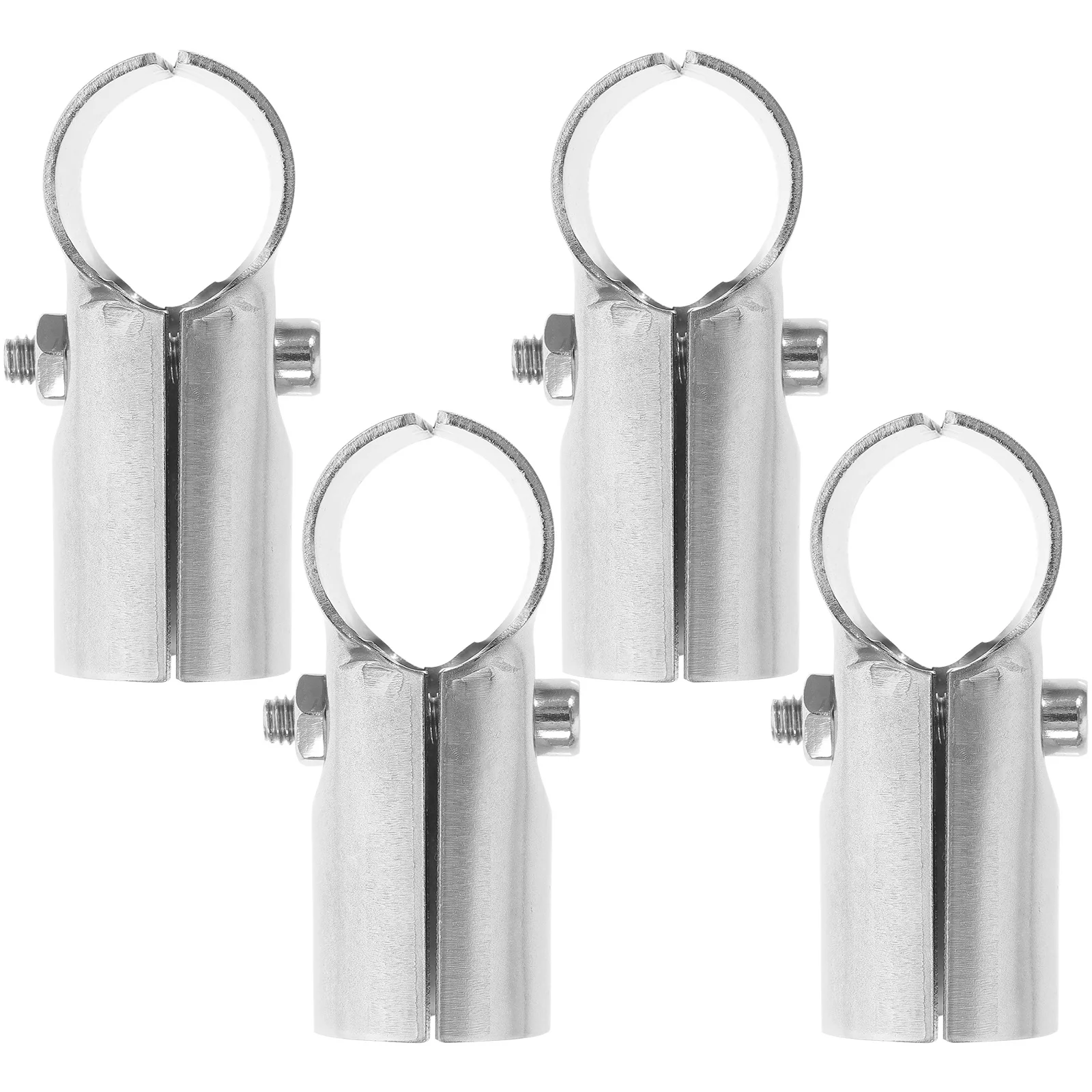 

4pcs Stainless Steel Pipe Clamp -Shaped Connector For Chain Link Fence Rail End Repair Durable Easy Assembly No Welding