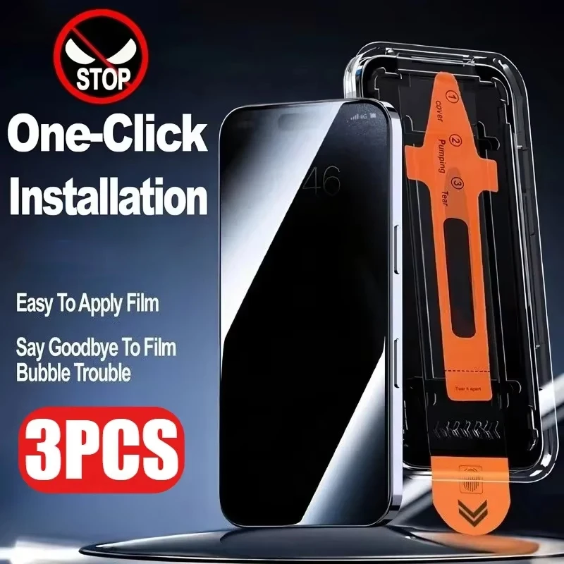 

1-3PCS Privacy Screen Protectors For Samsung S25 Ultra S24 S23 S22 Galaxy S26 Plus Fingerprint Unlock Anti Spy Tempered Glass