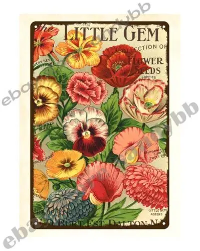 1pcs man cave 1900s W.D. Burt LITTLE GEM Collection of Flower Seeds metal tin sign