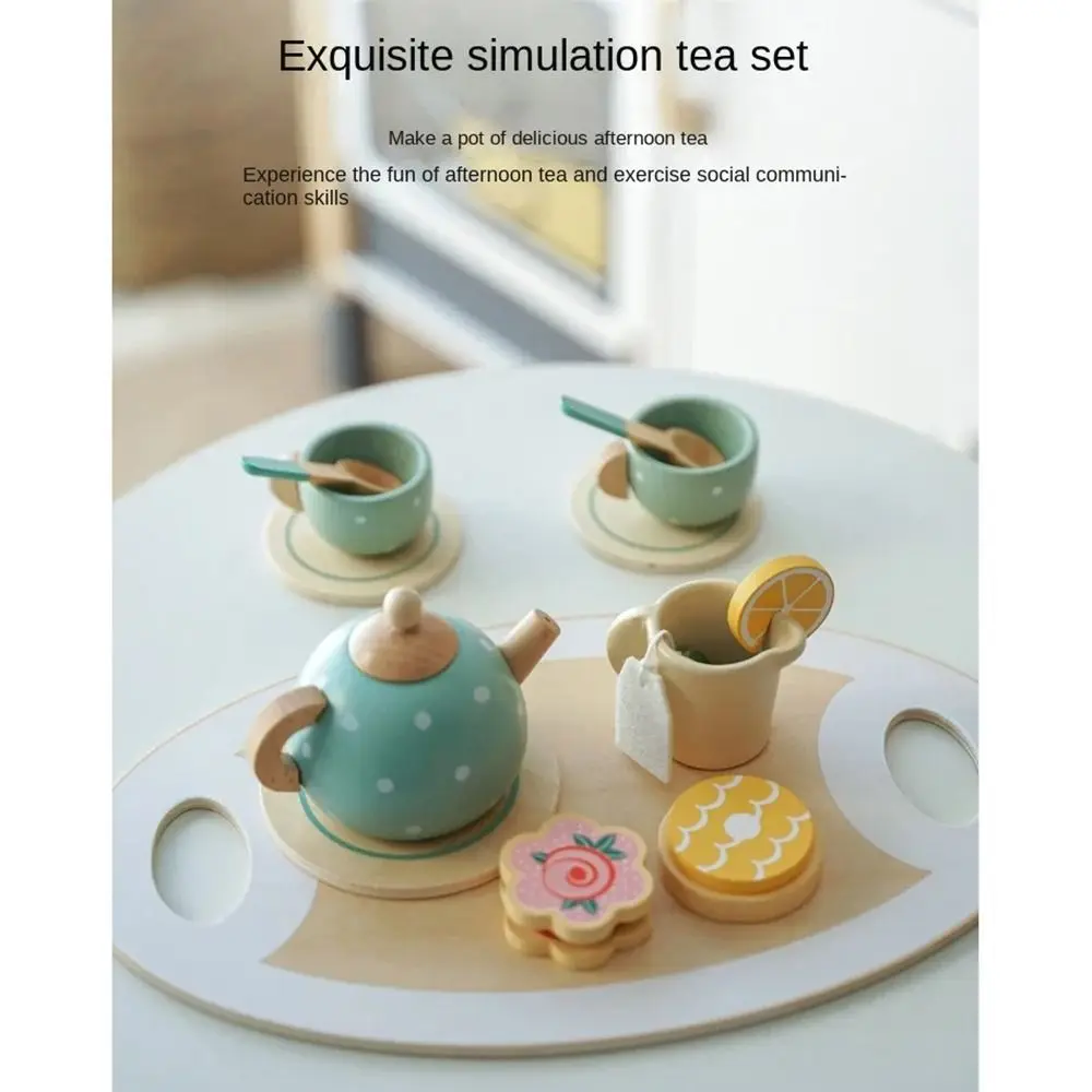 Leuke Simulatie Afternoon Tea Set Speelgoed Houten Sociale Interactieve Spelletjes Keuken Theekop Set Vroeg Onderwijs Speelgoed voor Peuters Kinderen