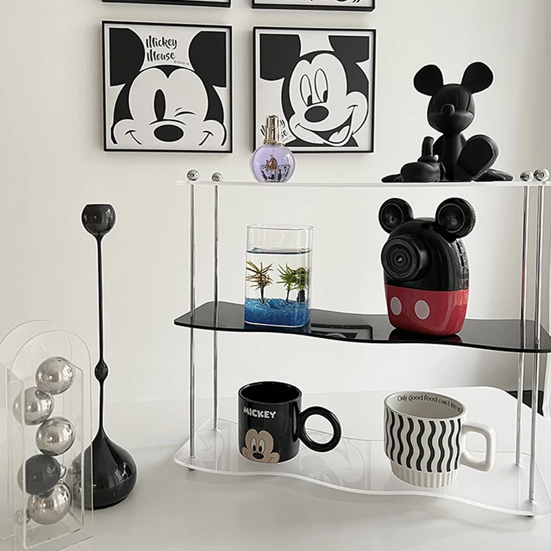 

Simple Acrylic Desktop Shelf Water Cup Stand Transparent Multi-layer Perfume Cosmetics Storage Rack