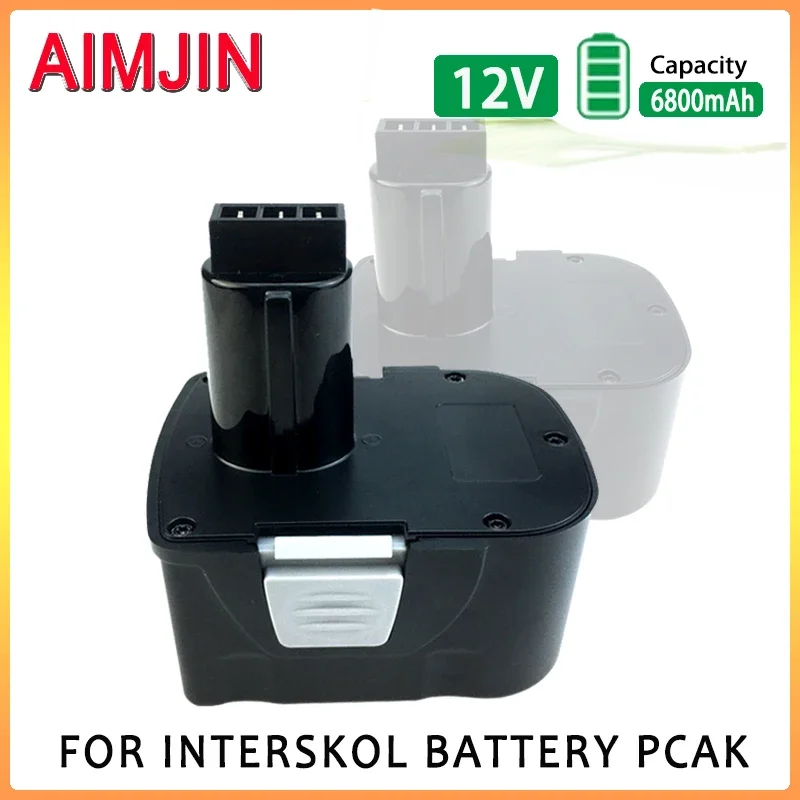 

For Interskol 12V 6800mAh Ni-CD Battery Replacement H12 DA-18ER WU-18ER SD-18ER Cordless Power Tool Battery