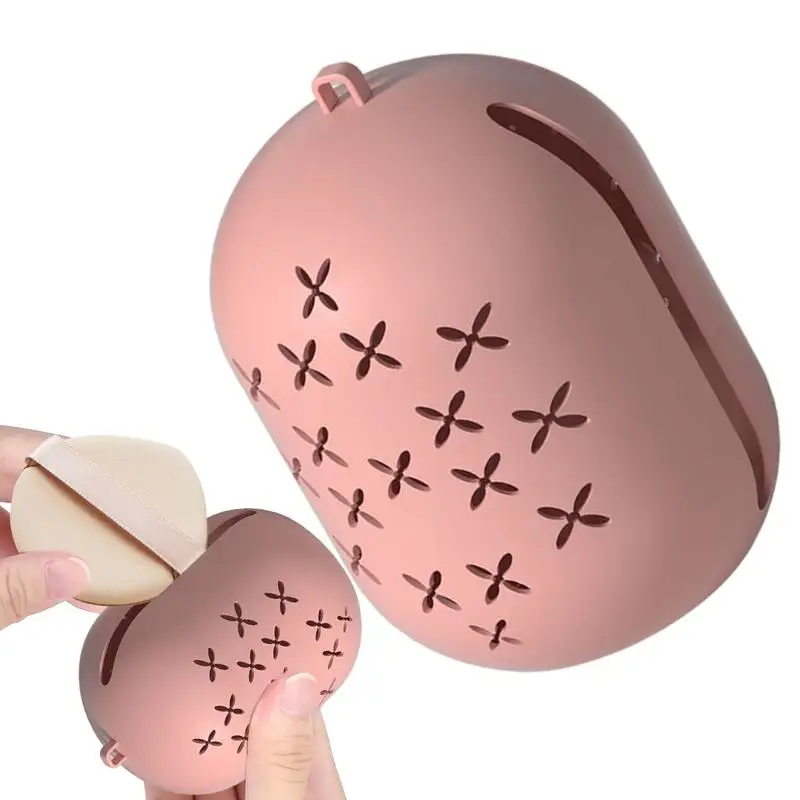 Makeup Sponge Storage Case Makeup Sponge Puff Holder Stand Empty Cosmetic Silicone Egg Shaped Rack For Traveling Camping