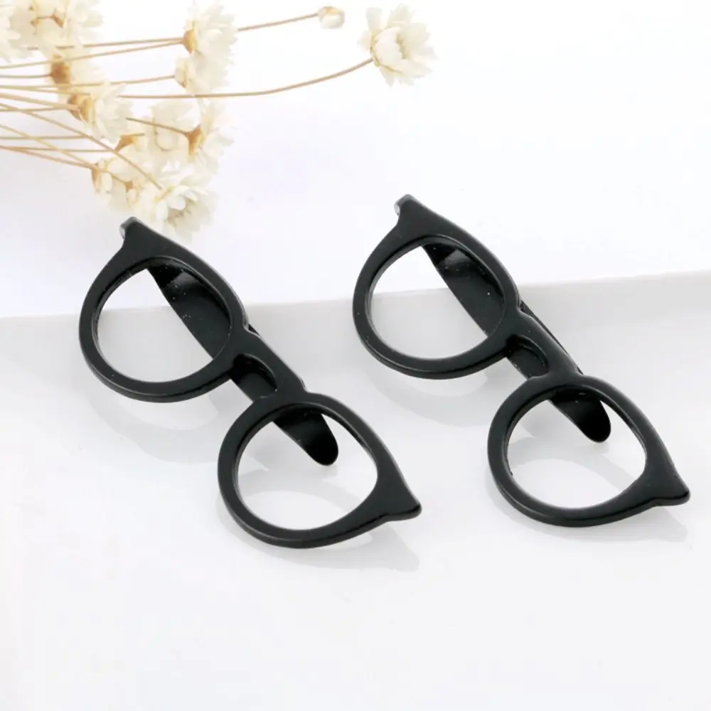 Formal Business Fashion Jewelry Wedding Gift Men Necktie Buckle Metal Tie Clips Glasses Shape Clasp Clip Necktie Bar Clasp