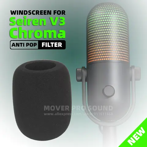 For Razer Seiren V3 V 3 Chroma RGB USB Windproof Foam Shield Sponge Windscreen Mic Microphone Anti Noise Pop Filter Mike Screen