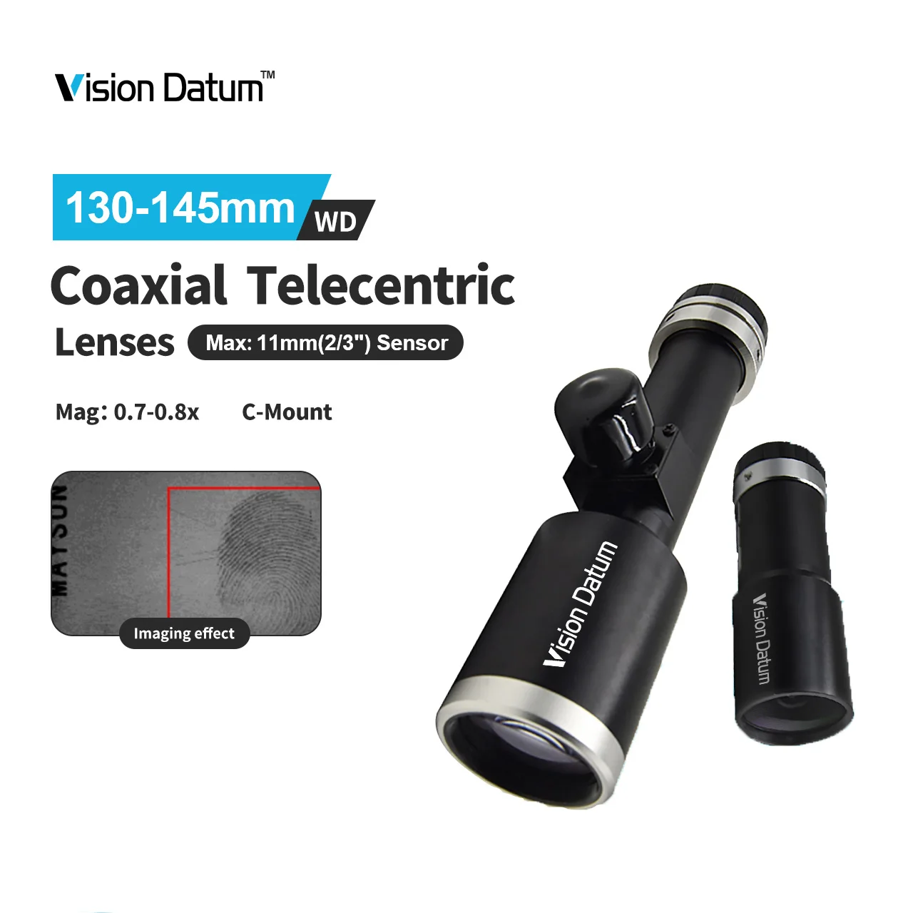 

High-Definition Telecentric Lens WD 130/145mm C-Mount For 2/3'' Sensor High Precision Inspection Low Distortion High Resolution