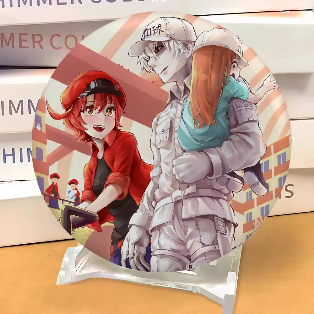 C-الخلايا في العمل أنيمي شارات صفيح دبوس زر مخصص أنيمي دور المدرسة القديمة بروش الكرتون طوق شارة هدية #6