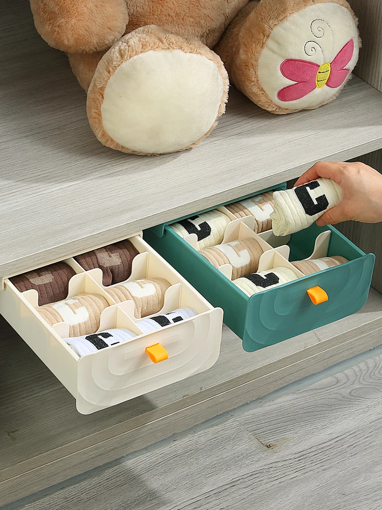 

under Desk Der Sle Storage Box Home Use Clothing Underwear Sos Organizer Tool Simple Design Rectangular PP Material