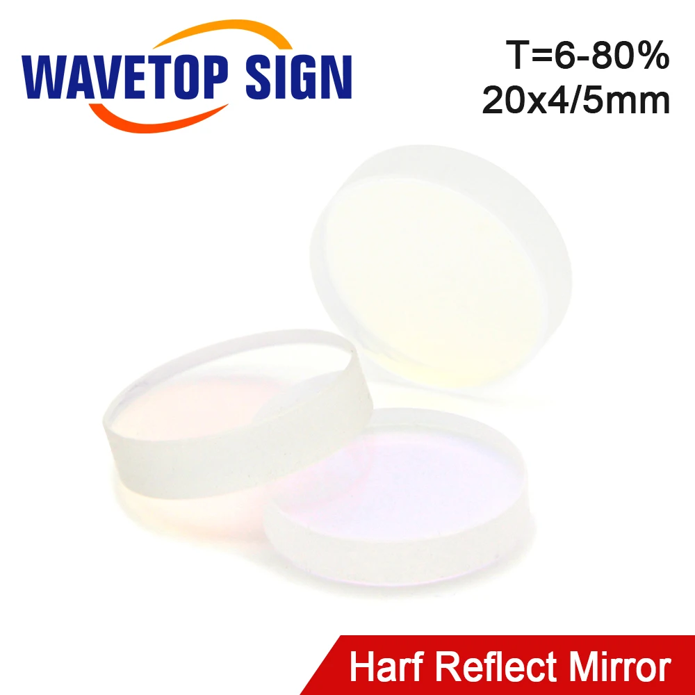 WaveTopSign 1064nm Half Reflect Mirror 20x4mm 20x5mm T=6%-90% for YAG Laser Welding Machine