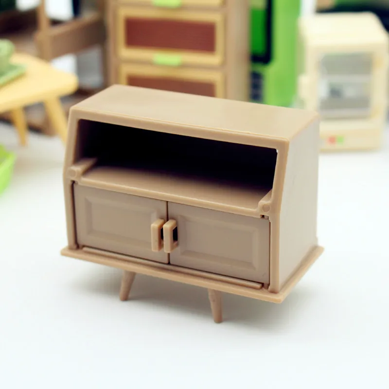 

1pc Dollhouse Mini Diy Bookcase Playhouse Living Room Square Space Mini Storage Cabinet Decoration Ornaments Model Can Diy