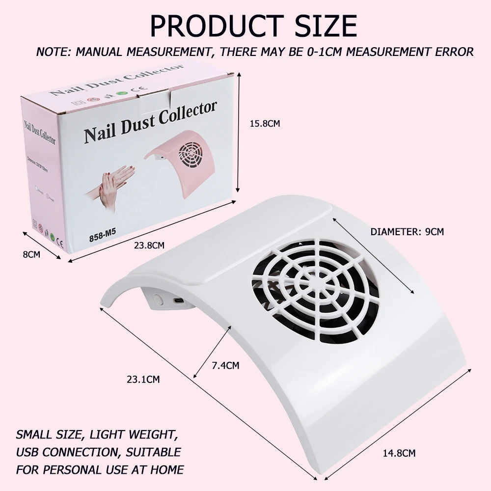 小さなネイル集塵機抽出ファンマニキュアマシン用強力なネイル掃除機除去フィルターバッグネイル機器