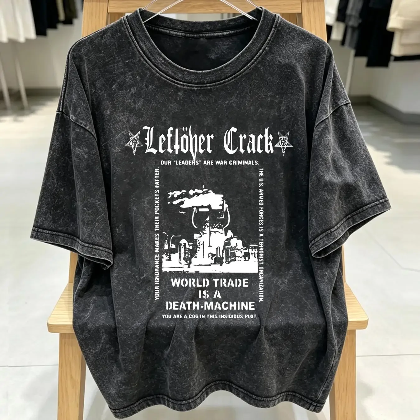 washed T Shirt Leftover Crack Star Band Black Gifl For Fan Size S 4XL EG638 jfif vintage Washed graphic Stylish Unisex