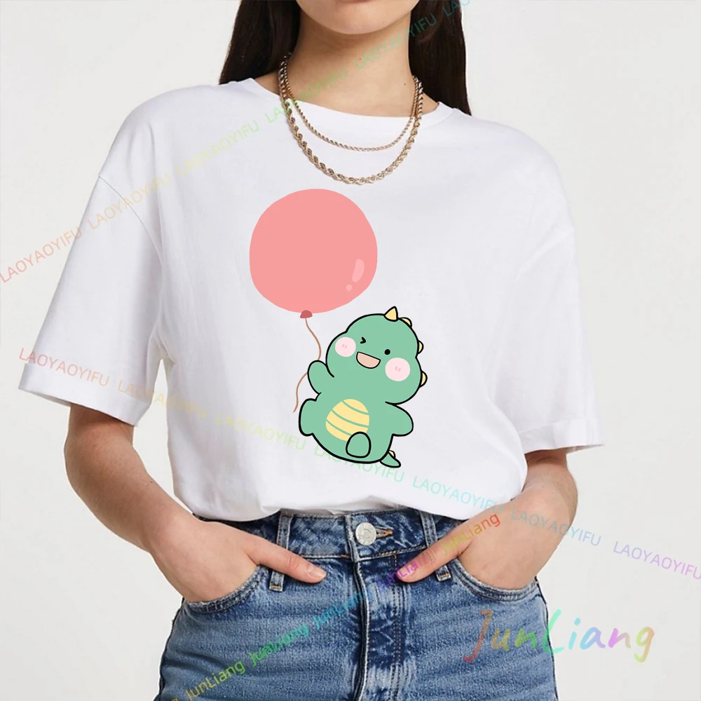 Amour drôle femmes hommes du anniversaire imprimer Couple T-Shirt été dessin animé dinosaure ample femme col rond amoureux T-Shirt 100% coton