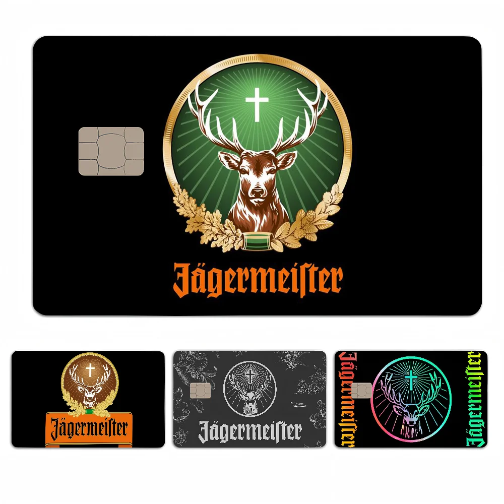 J-Jagermeister Logo Anime 4 Stück 1 Set Lustige Muschel Ein Aus Ultra Dünn Kein Verblassen Aufkleber Haut Abdeckung Film für Debit Kreditkarte