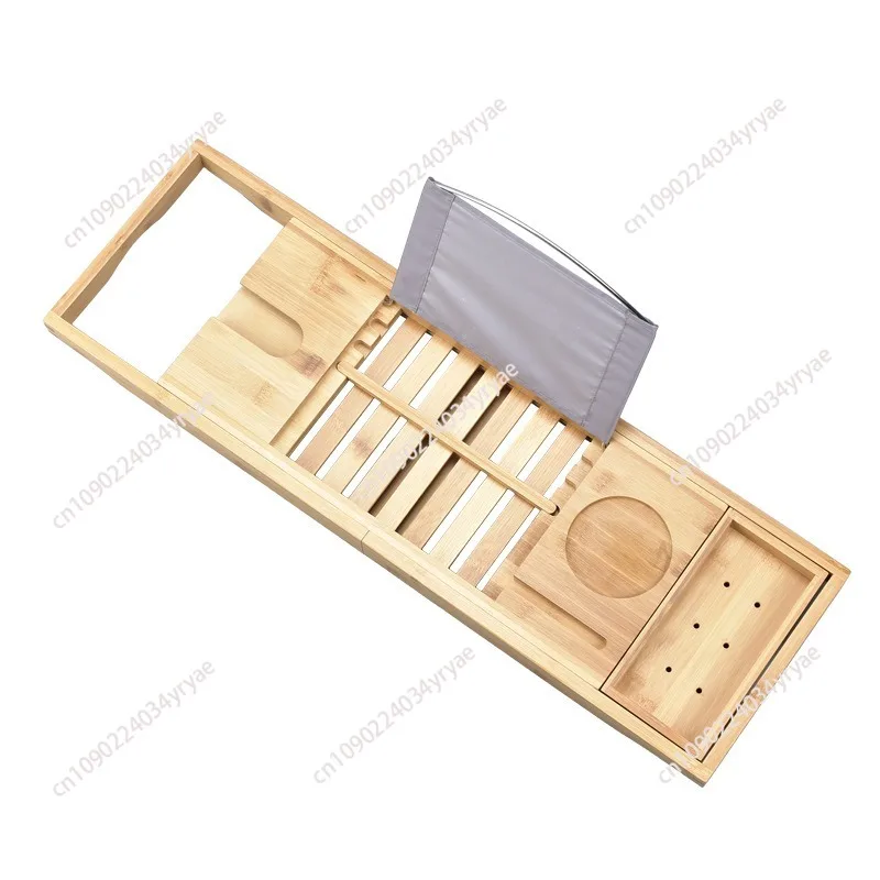 Bamboo bathtub rack Multifunctional bath storage rack Retractable bathtub rack