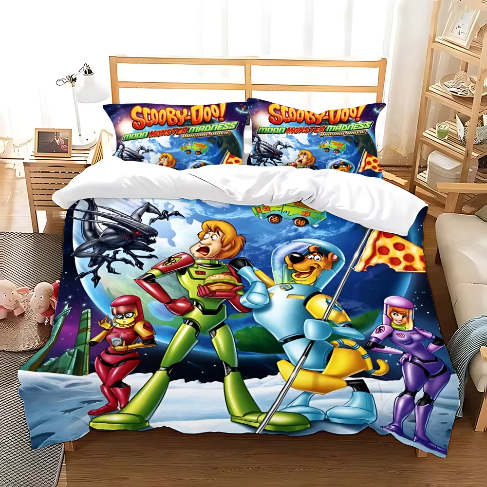 Duvet Cover Cartoon scooby-doo Pillowcase Bedding Set Adult Boy Girl Bedroom Decoration Children Gift Single Double Large Size