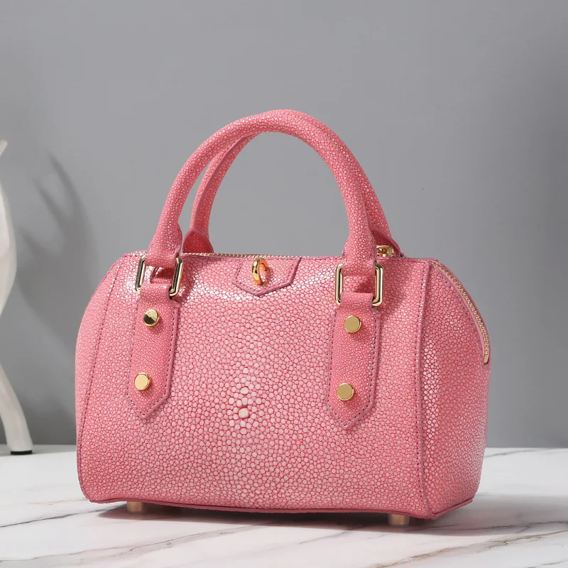 2023 Luxury Pearl Fish Skin Women's Bag New Shoulder Bag Fashion Versatile Handheld Bag Genuine Leather Lady Crossbody Bag 45