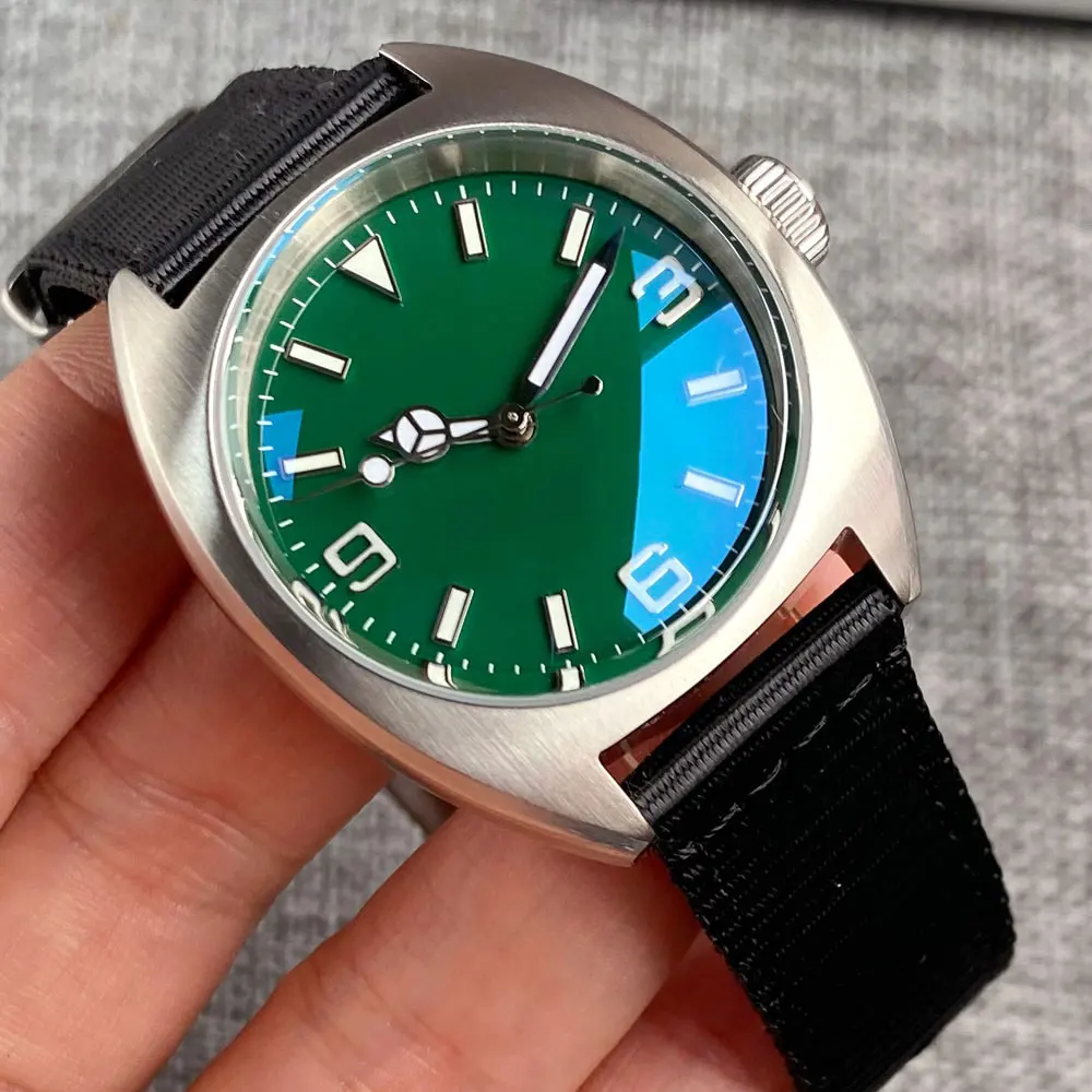 

Diver 20Bar Tandorio 36MM Reloj Automatic Japan NH35 PT5000 Green Wristwatch Lume Men Double Dome Sapphire Glass With AR Coating