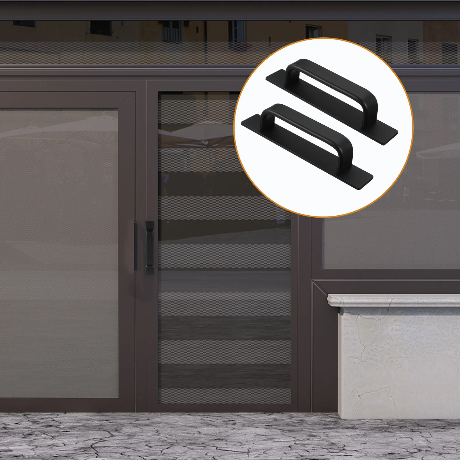 

2pcs 148Mm Door Handles Cabinet Pulls Ergonomic Smooth Polished For Kitchen Cupboard Wardrobe Sliding Doors Furniture Adhesive