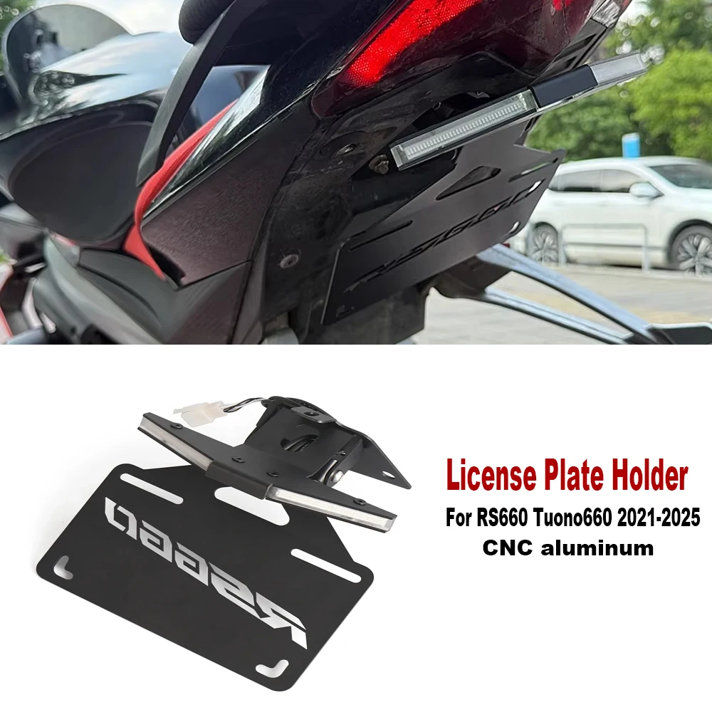 

For Aprilia RS660 Tuono 660 RSV4 FACTORY 2021-25 Motorcycle Foldable License Plate Holder LED Light Tail Tidy Fender Eliminator