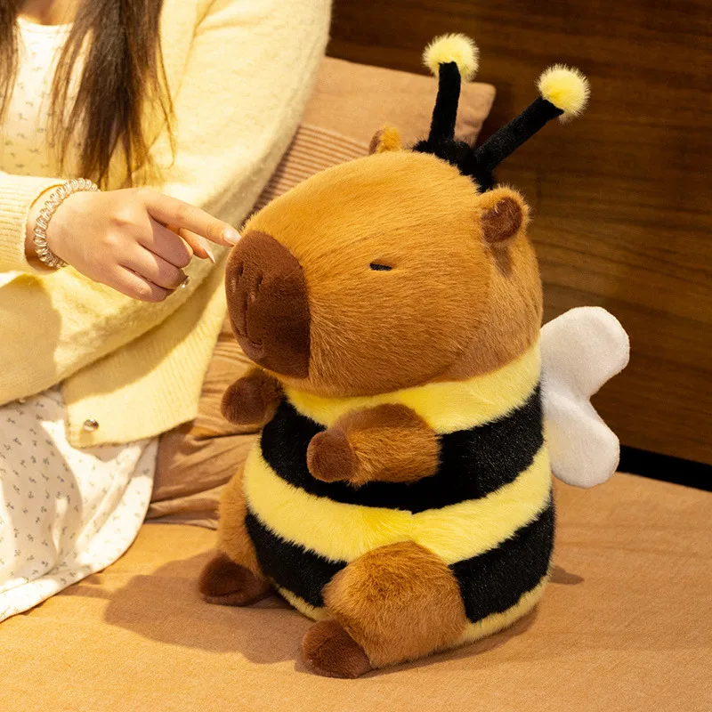 Cute Bee Capybara Plush Toy Creative Fun Capybara Cosplay Bee Plush Doll Soft Stuffed Animal Toy Birthday Gift Spring Gift
